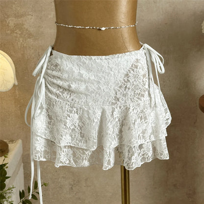 With Skirt Ruffled Frilled Halter Bikini Female Swimsuit Women Swimwear Three-pieces Bikini set Bather Bathing Suit Swim V7788