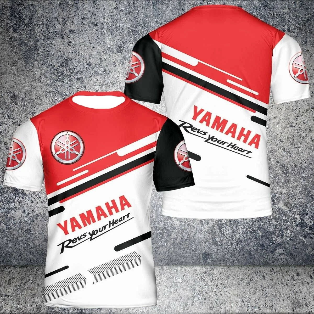 2025 new 3D printed Yamaha motorcycle off-road fashionable T-shirt, suitable for extreme sports adventure men's and women's T-sh