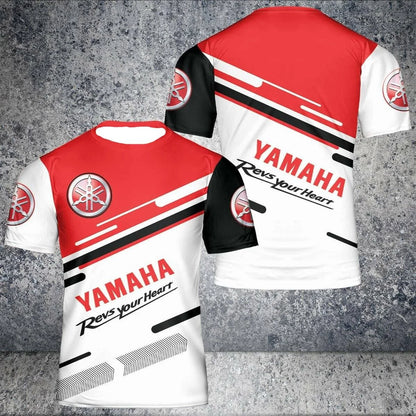 2025 new 3D printed Yamaha motorcycle off-road fashionable T-shirt, suitable for extreme sports adventure men's and women's T-sh
