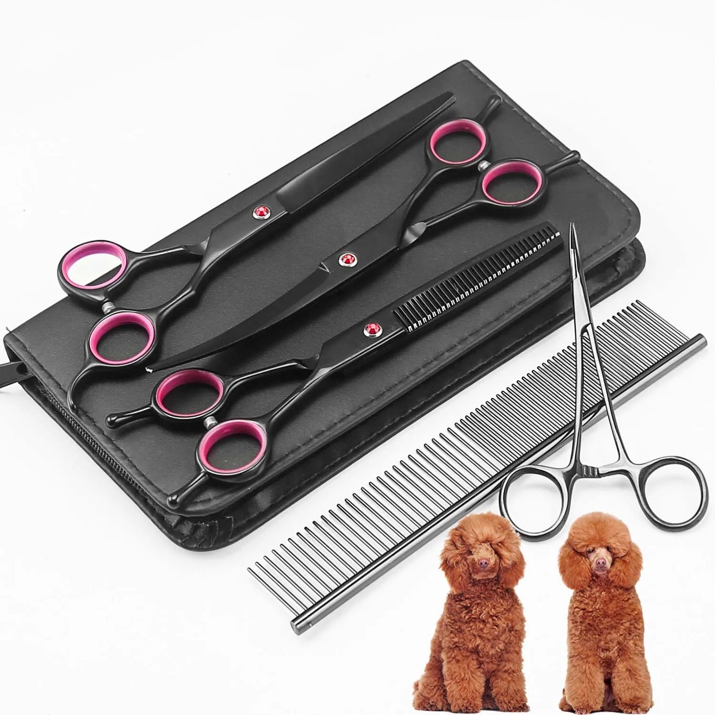 Pet Grooming Scissors Dog Hair Tool Set Professional Trimming Scissors Bent Scissors Teddy Haircutting Scissors Pet Supplies