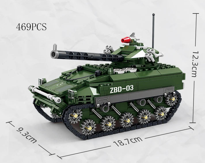Military Vehicles Tank Sets SWAT Army City Police T34 Model Building Blocks DIY Brick Kids Toys Classic World War II WW2