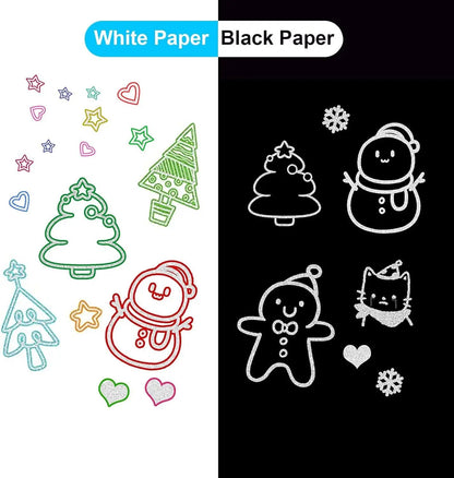 Double Line Outline Markers,Squiggles Shimmer Markers Set,Self Outline Metallic Glitter Marker Pens for Christmas,Art,Drawing