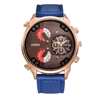 Original XINEW Brand Men Watches Black Boys Fashion Leather Band Gifts Quartz Watch Relogio Masculino Montre Homme Reloj Hombre