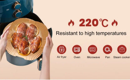100Pcs Non Stick Air Fryer Liners Oil Waterproof Parchment Paper Baking Roasting Microwave Pre Cut Air Fryer Accessories
