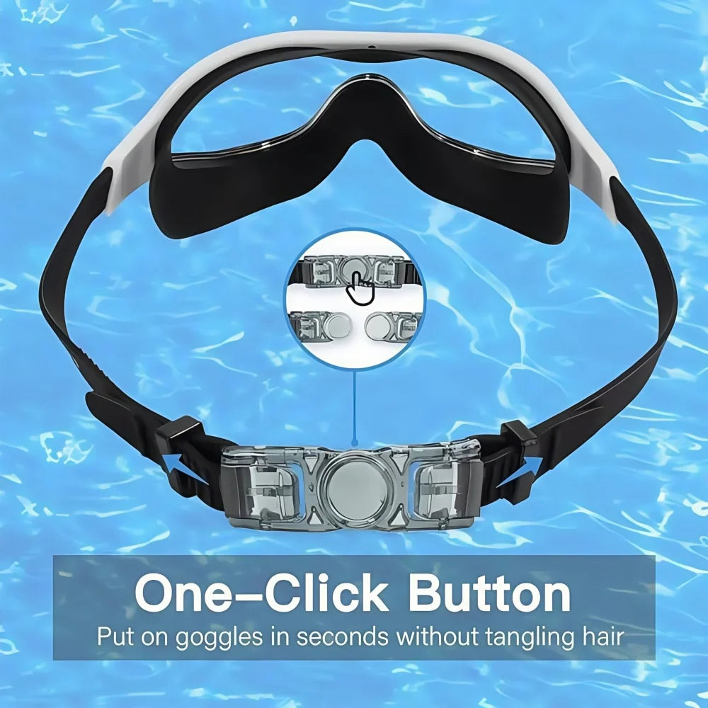 2PCS Large Frame Swimming Goggles Adult High-Definition Anti Fog Electroplated For Women Men  Silicone Anti Uv Goggles