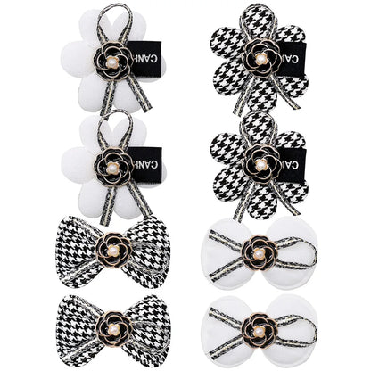 Dog Hair Clips 2PCS Dog Hair Accessories With Alligator Clip Flower Dog Bows Classical Plaid Puppy Bows Pet Supplies For Dogs