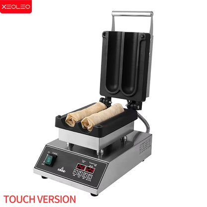 XEOLEO Digital 2PCS Mexico Chicken Rolls Maker 1500W Chicken Rolls Waffle Maker Non-Stick Chicken Wrap Toaster Grasping Pancaker