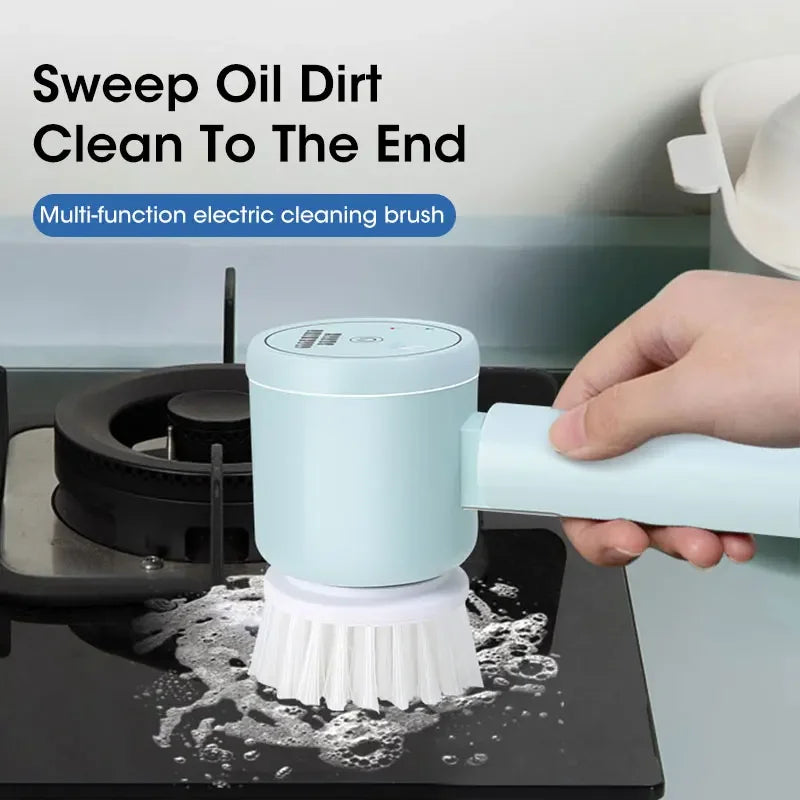 2025 Cordless Electric Spin Scrubber - 5 Brush Heads, IPX7 Waterproof, Rechargeable Bathroom Cleaner for Tile/Shower/Grout