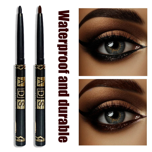 1Pc Black Coffee Waterproof Eyeliner Pencil Long Lasting Easy To Wear Eye Liner Gel Matte Quick Drying Eyeliner Pen Eye Makeup