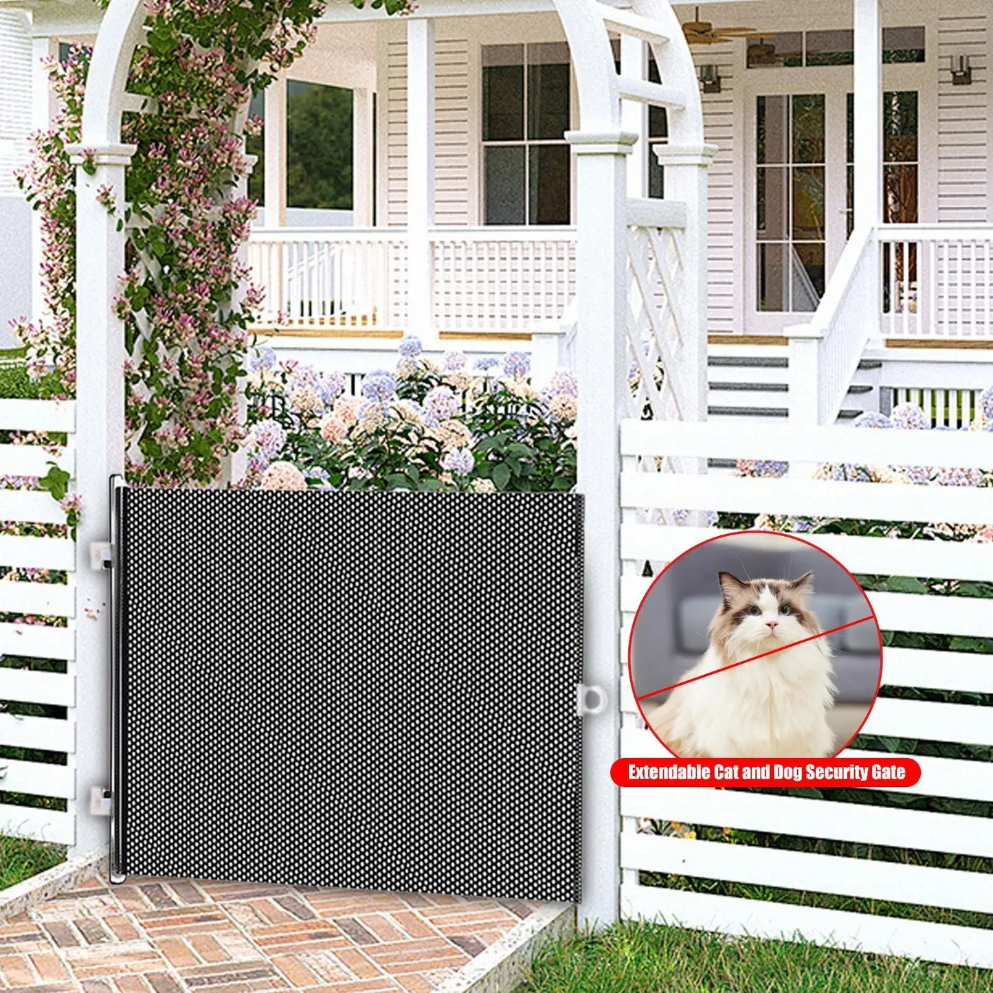 Retractable Baby Gate Pet Gate Extendable Baby Safety Gate Multifunctional Animal Fence Cat Barriers 40x125cm Pet Supplies