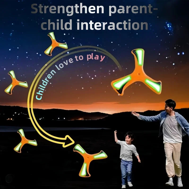 1PC Boomerang Children's Game Pet Toy Parent Child Interactive Toy Educational Outdoor Stress Relieving Toys Spinning Frisbee