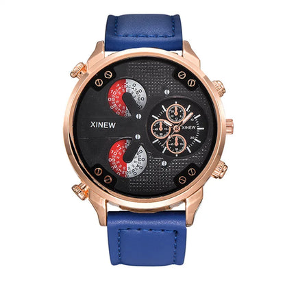Original XINEW Brand Men Watches Black Boys Fashion Leather Band Gifts Quartz Watch Relogio Masculino Montre Homme Reloj Hombre