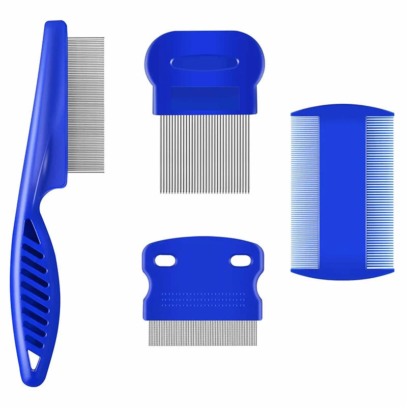 4pcs Pet Comb Beauty Removal Fleas Lice Dandruff Knots Floating Hair Cleaning Set Dogs Cats Hair Pet Supplies Accessories