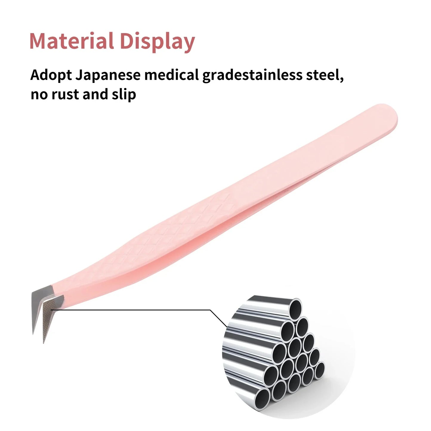 GEMERRY 1 Pcs Pink Gradient Angel Eyelash Tweezers Fiber Tips High Precision Professional Stainless Steel Tool