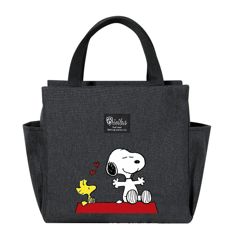Snoopys Portable Lunch Drink Carrier Insulated Bag Fresh Cooler Pouch Food Thermal Box Tote Picnic Container Bags Cute Kids Gift