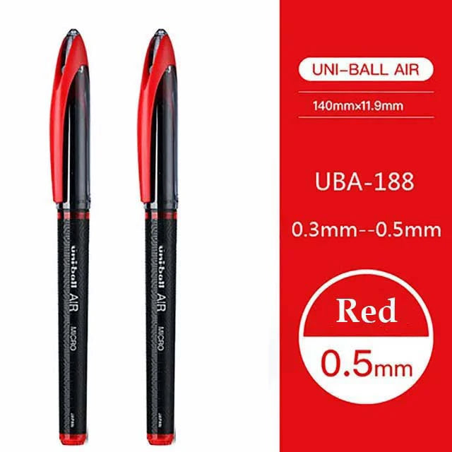 Uni Ball Air Micro Gel Rollerball Pen UBA-188 0.5/0.7MM Japanese Stationery Black Technology Straight Liquid Free Control Ink