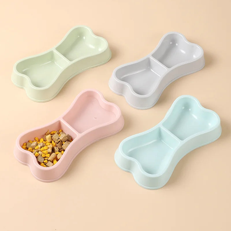 Pet Supplies Double Bowl Dog Food dog bone shaped pet double bowl maca keel shaped dog double bowl pet bowl