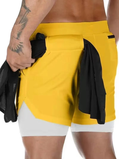 Leisure sportswear fitness double-layer shorts 2026 summer sports shorts 2-in-1 gym running