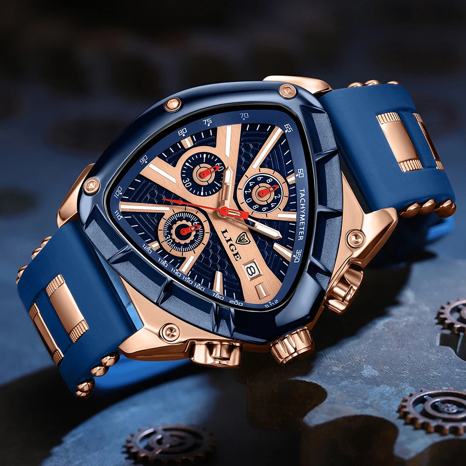 LIGE Original Luxury Men Watch Waterproof Sport Mens Quartz Wrist Watches Business Big Dial Wristwatches Relogio Masculino+BOX