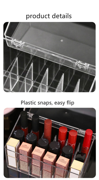 Multifunctio Makeup Lipstick Case Makeup Organizer Storage Box Lipstick Display Stand Holder Cosmetic Jewelry Organizer Box