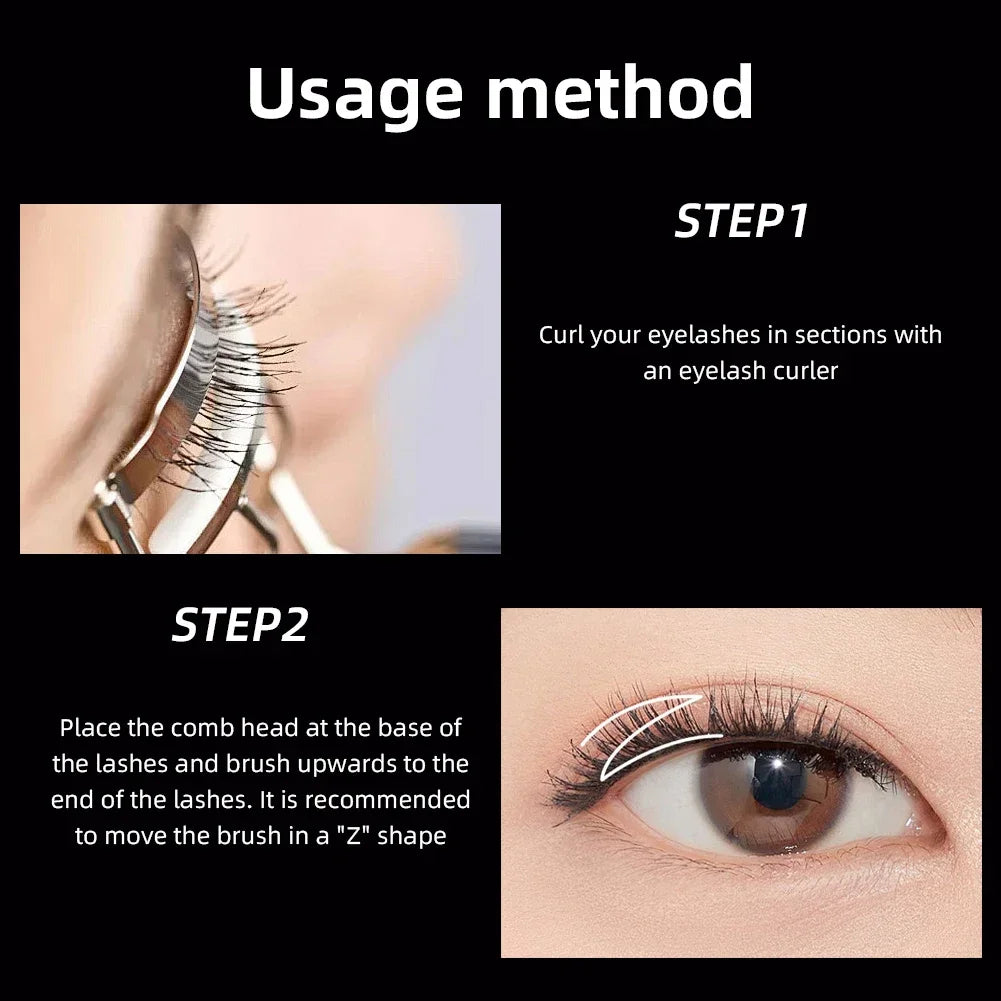 Silk Fiber Matte Mascara Makeup Ultra-Fine Brush Lengthens Eyelashes Waterproof Fast Dry Brown Black Curling Mascara Comestic
