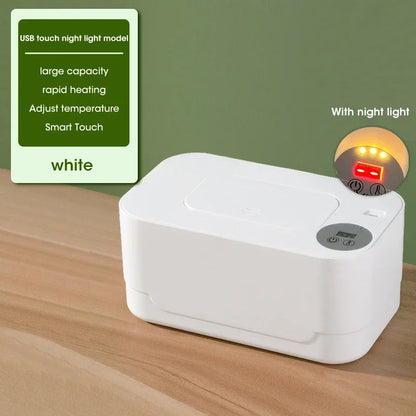 Baby Wet Wipe Heater Warmer with LED Display Wet Towel Dispenser Portable USB Baby Wipe Warmer Napkin Heating Box Home/Car