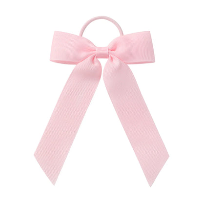 1PC Solid Color Ribbon Pigtail Hair Bows Elastic Hair Bands Holders Ties Hair Accessories for Baby Girls Infants Toddler