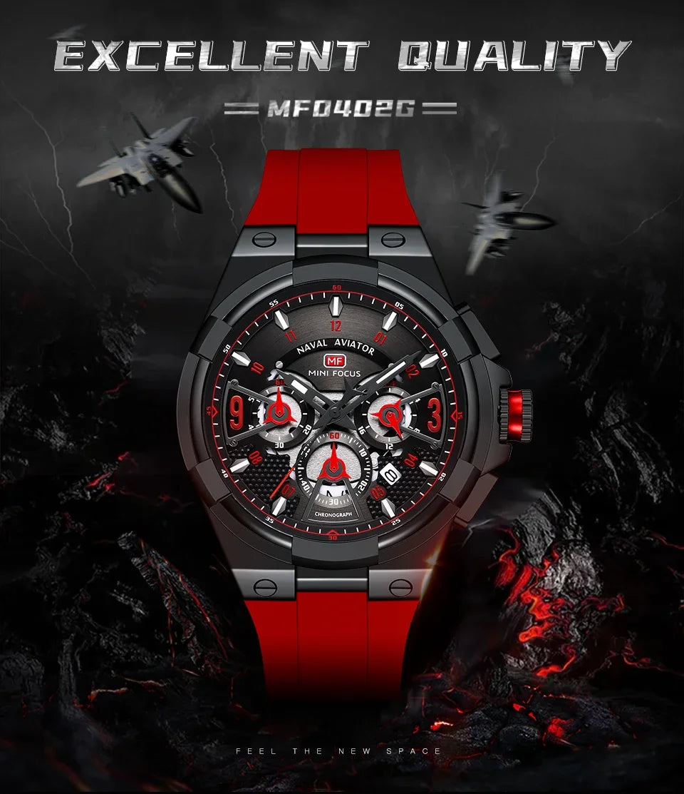 MINI FOCUS Multifunction Quartz Watches for Men Top Brand Luxury Silicone Sport WristWatch Man Clock Fashion Chronograph Watch