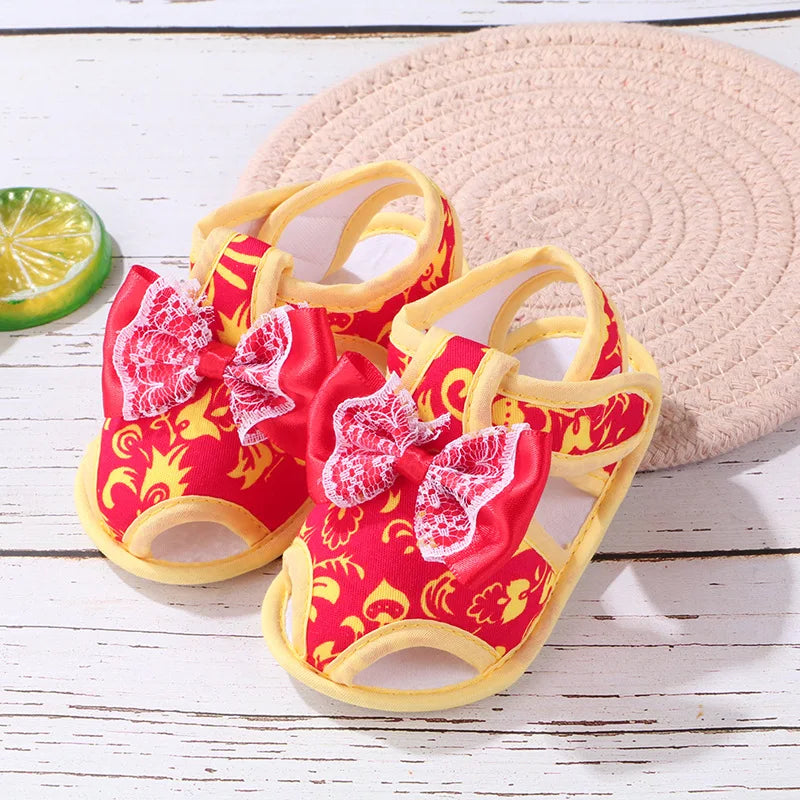 New Children Summer Clogs 0-18M Flower Newborn Infant Baby Girl Princess Bowknot Sandals Toddler Soft Crib Walkers Casual Shoes
