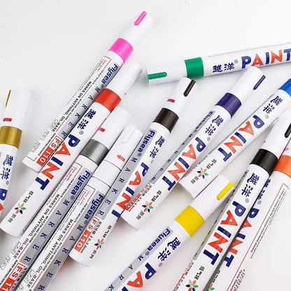 12 Colors White Waterproof Rubber Permanent Paint Marker Pens for Drawing Car Tire Tread Eco-Friendly Tire Painting Highlighter