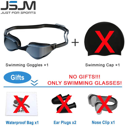 JSJM New Professional Swimming Goggles for Adults HD Anti-Fog Waterproof Silicone Swim Cap + Swim Glasses for Men & Women Gifts