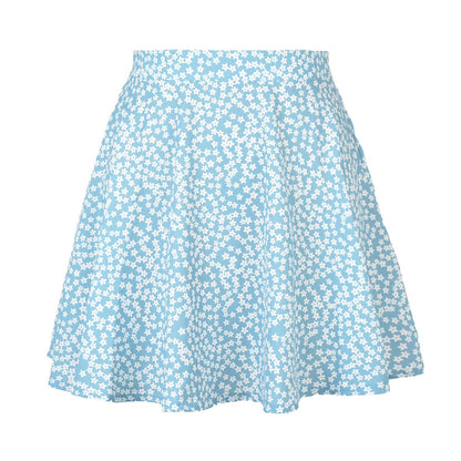Floral High Waist Chiffon Umbrella Skirt for Women