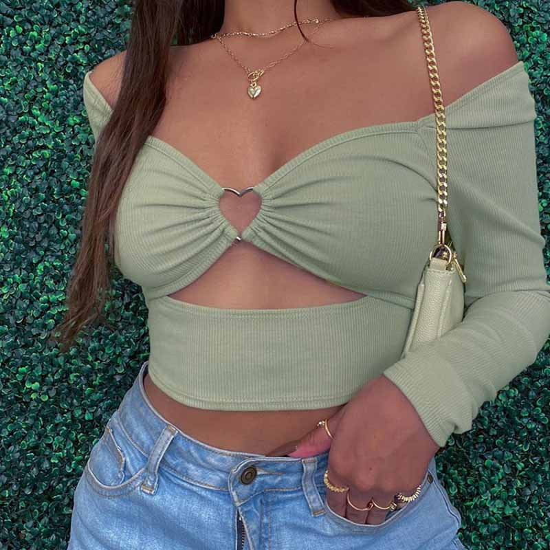 Women's Sexy Cross Hollow Strapless Halter Top