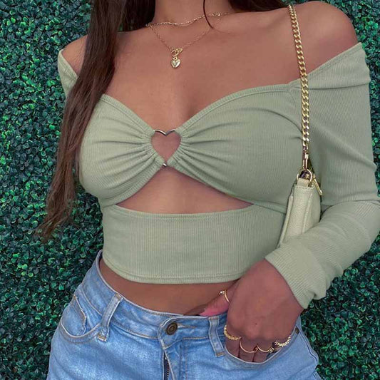 Women's Sexy Cross Hollow Strapless Halter Top