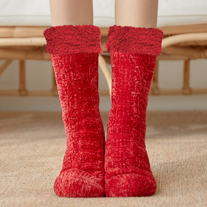 Plus Velvet Ladies Winter Warm Floor Sleeping Socks