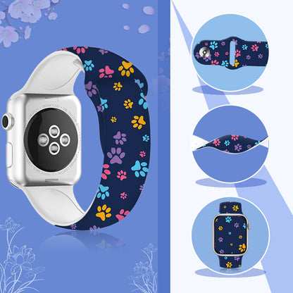 Animal Footprint Silicone Watch Strap for Apple Watch