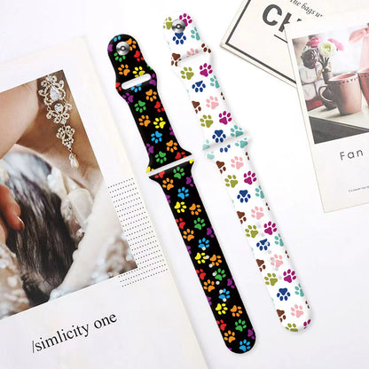 Animal Footprint Silicone Watch Strap for Apple Watch