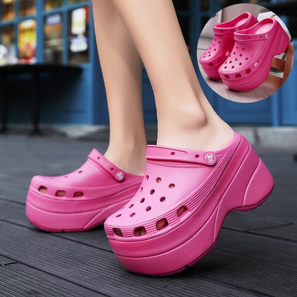 Women's High Platform Summer Slippers with Holes