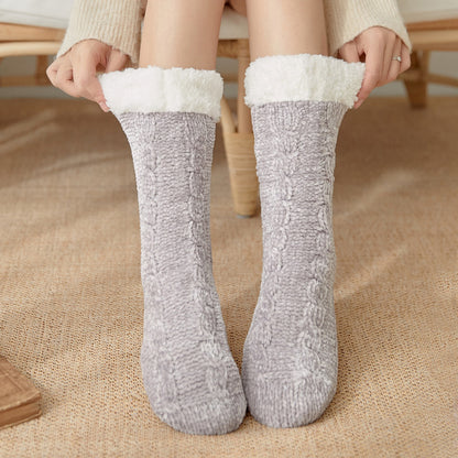 Plus Velvet Ladies Winter Warm Floor Sleeping Socks