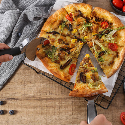 Stainless Steel Pizza Cutter and Spatula Baking Tool