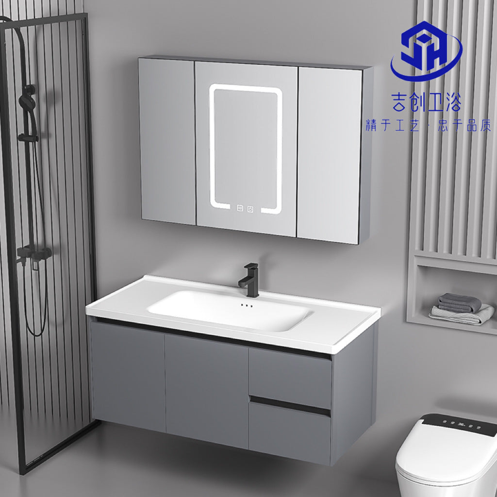Elegant Drawer Bathroom Cabinet with Ceramic Sink Combo