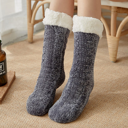 Plus Velvet Ladies Winter Warm Floor Sleeping Socks