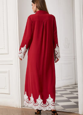 Middle East Arab Lace Blouse and Cardigan Dress