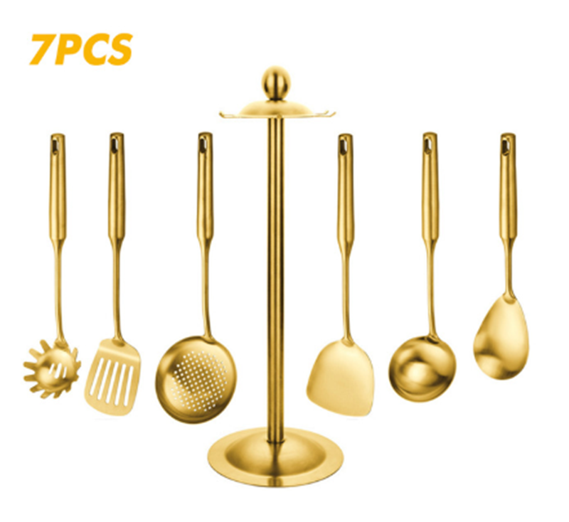 Custom Gilded Stainless Steel Cooking Spoon Set