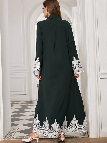Middle East Arab Lace Blouse and Cardigan Dress
