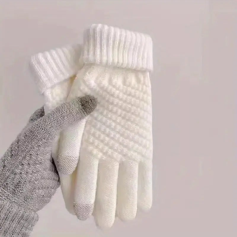 Knit Thermal Woolen Touch Screen Gloves for Winter Sports
