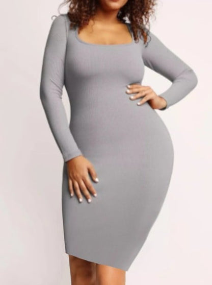 Slim Women's Dress with Body Shaping Design