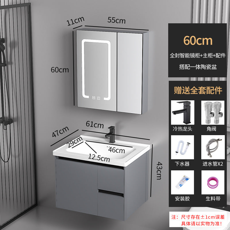 Elegant Drawer Bathroom Cabinet with Ceramic Sink Combo