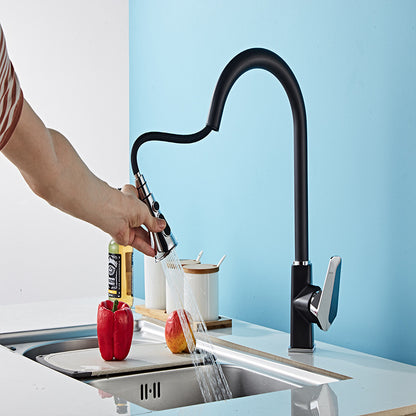 304 Stainless Steel Pull-Down Kitchen Faucet (Home Use)