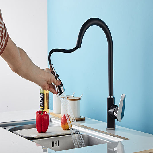 304 Stainless Steel Pull-Down Kitchen Faucet (Home Use)